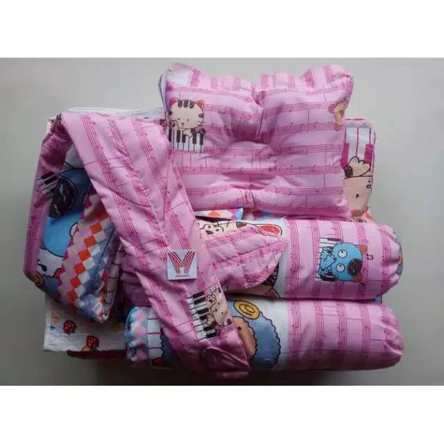 SET TEMPAT TIDUR BAYI MYLOVE-KASUR LIPAT BAYI MODEL TAHU-MATRAS BAYI 5IN1 MYLOVE-KASUR LIPAT KOMPLIT