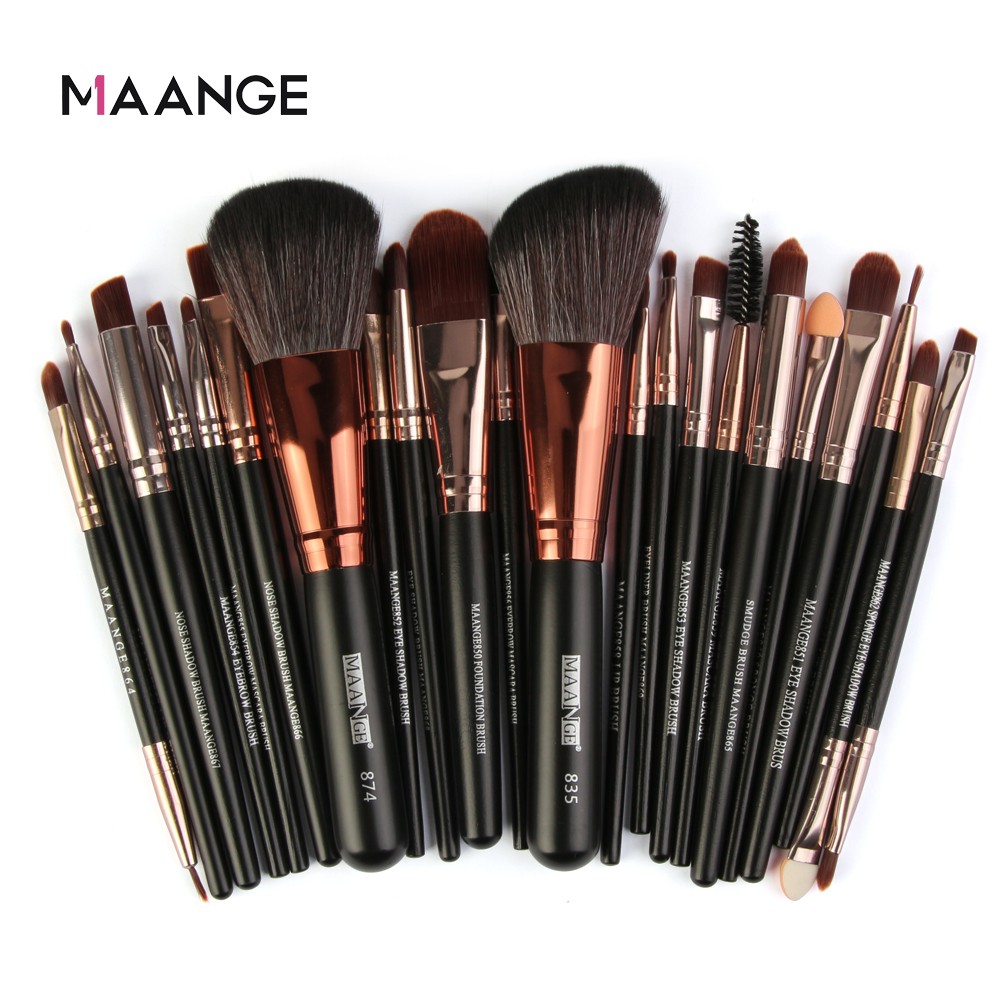 Maange 22Pcs Set Brush Makeup Kualitas Tinggi untuk Eyeshadow