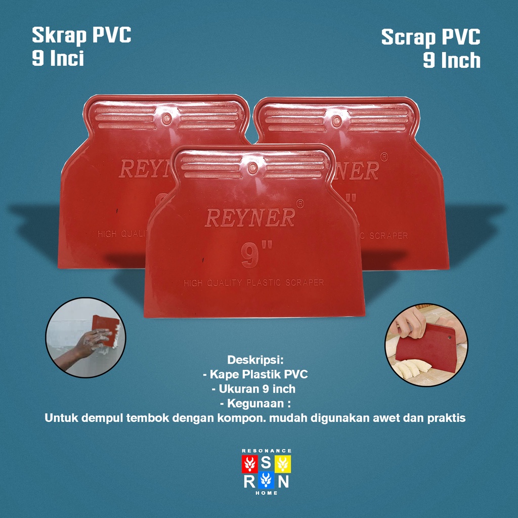 Kape Plastik PVC 9 Inci l Scrap l Scrapper l Skrap Sekrap Dempul Resonance Home