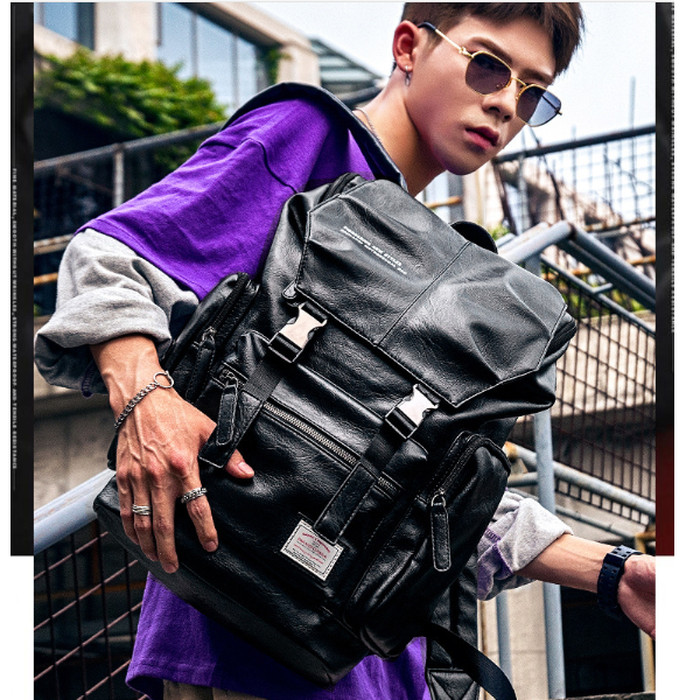 Backpack Kulit Pria Tas Sekolah Tas Pria Tas Ransel Kulit Pria
