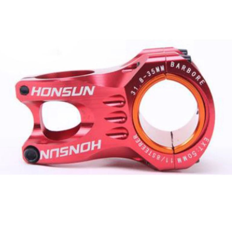 Honsun Stem 31.8 mm Panjang 50 mm OS Stem Handlebar Sepeda AM XC Merah