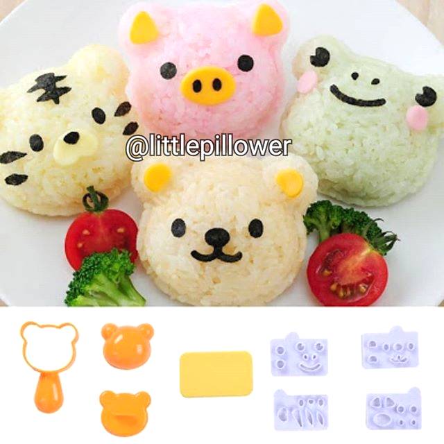 (FROG BENTO) Bento Rice Mold Frog Set/Cetakan Nasi Bento Kodok Macan Piggy Bear