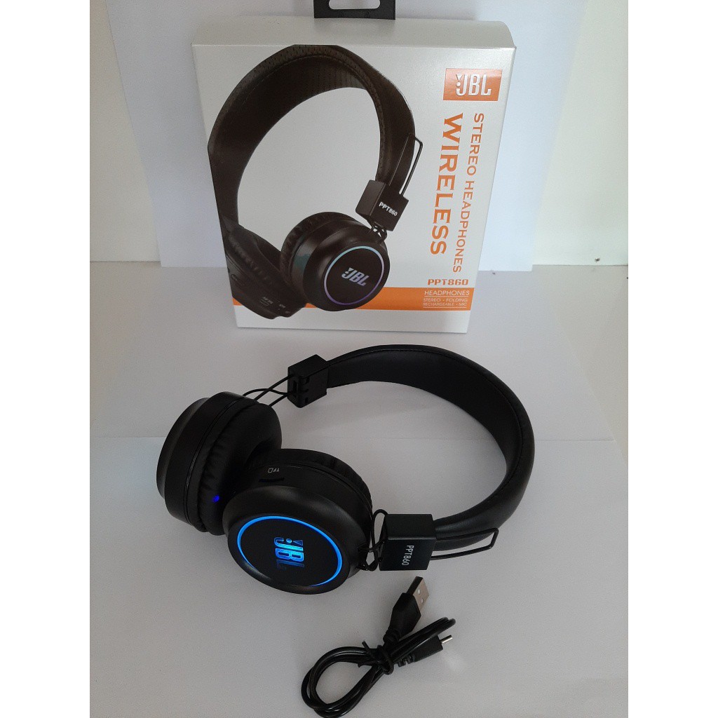 Headphone handset earphone bando bluetooth JBL PPT860 LED