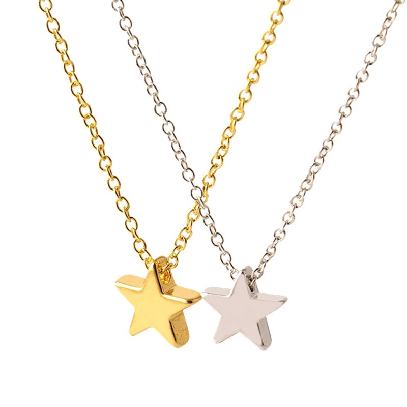 Simple  Five-pointed Star Pendant Necklace Women's  Metal Necklace Alloy Jewelry Accessories Party Gift