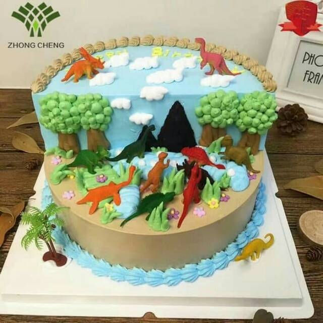 Topping cake kue tart dinosaurus hiasan  ultah Shopee  