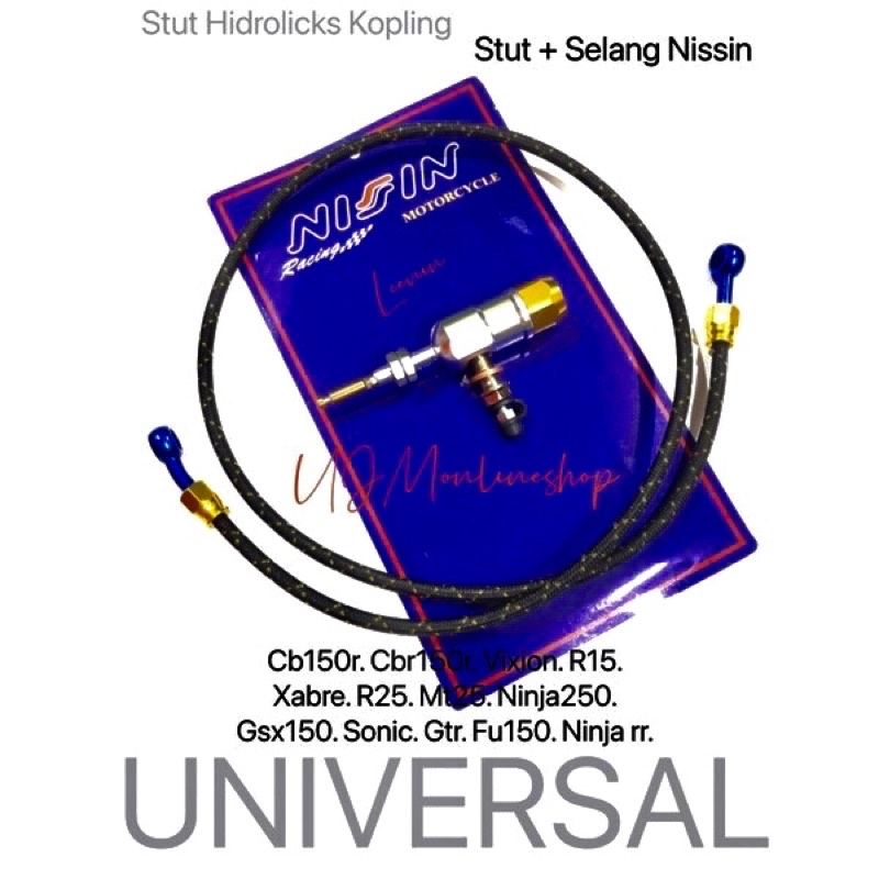 Stut Kopling Hidrolik + Selang Universal R15,Vixion,Cbr150r,Gsx,Ninja,R25 &amp; Motor Lain Nya