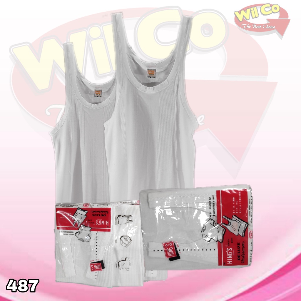 K487 - KAOS DALAM SINGLET PRIA PAKAIAN DALAM PRIA HING'S SIZE 32 WARNA PUTIH HARGA PER 1 PCS