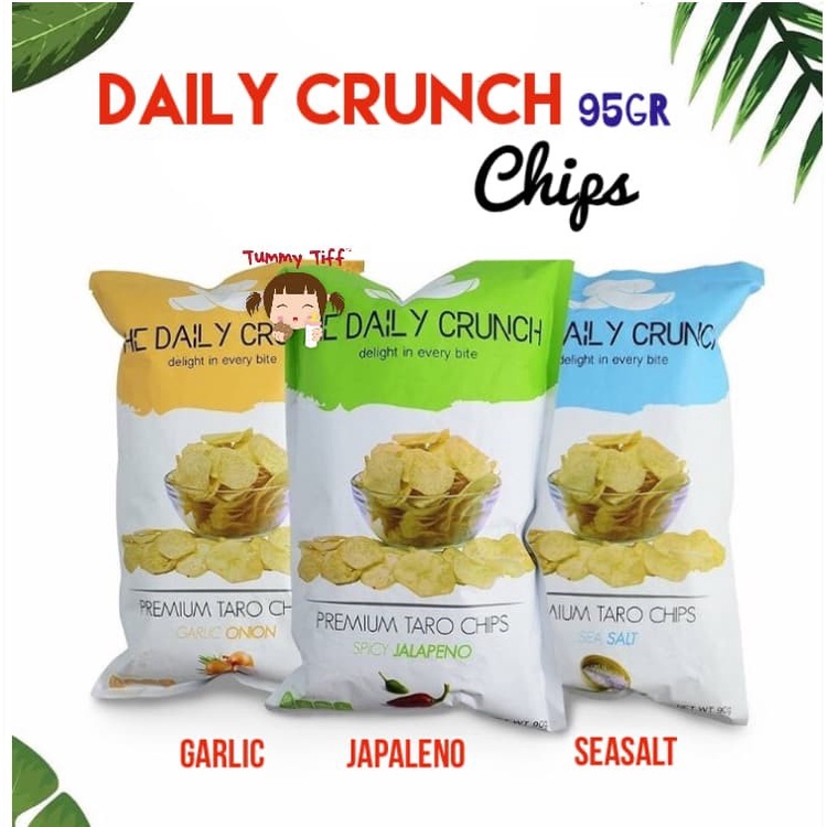 

The Daily Crunch NON MSG Premium Taro Chips 95gr /Daily Crunch keripik - seasalt90g