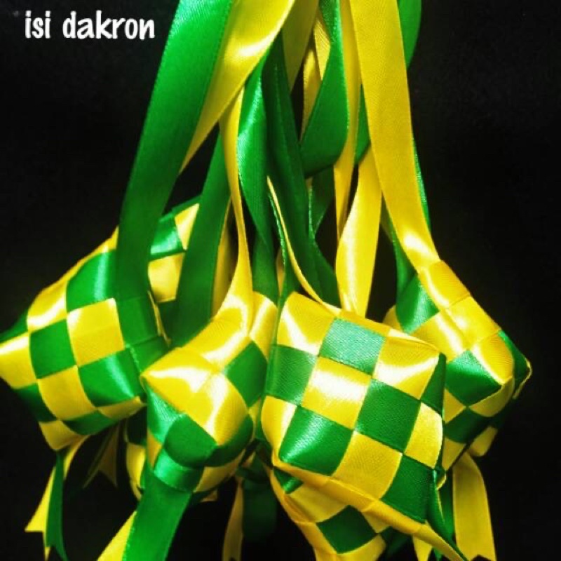 

R12.Ketupat hias lebaran untuk hampers atau parsel lebaran ketupat pita satin ketupat idul fitri