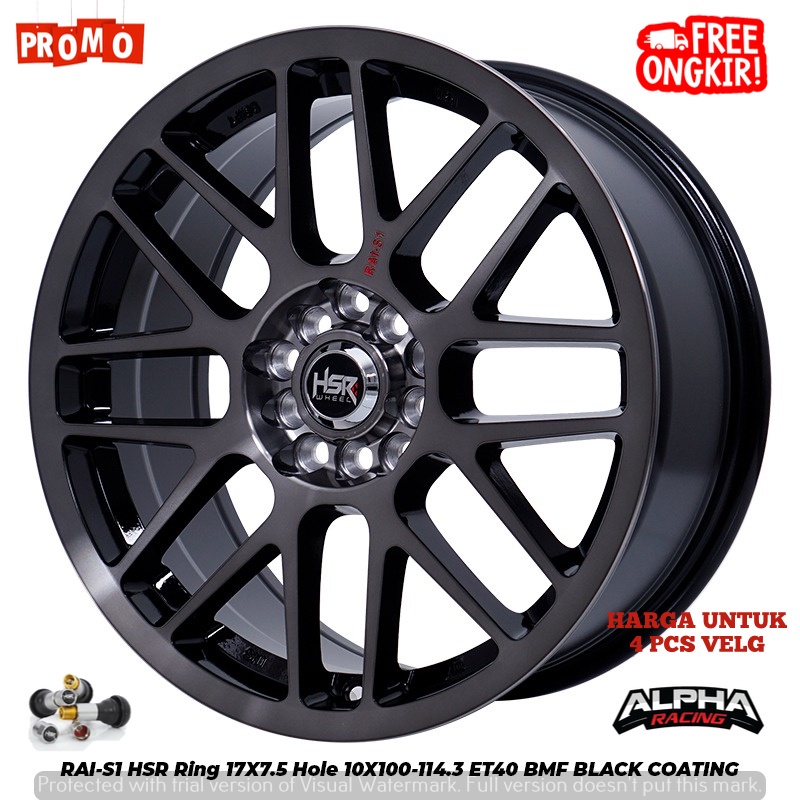 velg pelek mobil ertiga, brv, xpander, innova, serena, sienta ring17 hsr rai-s1