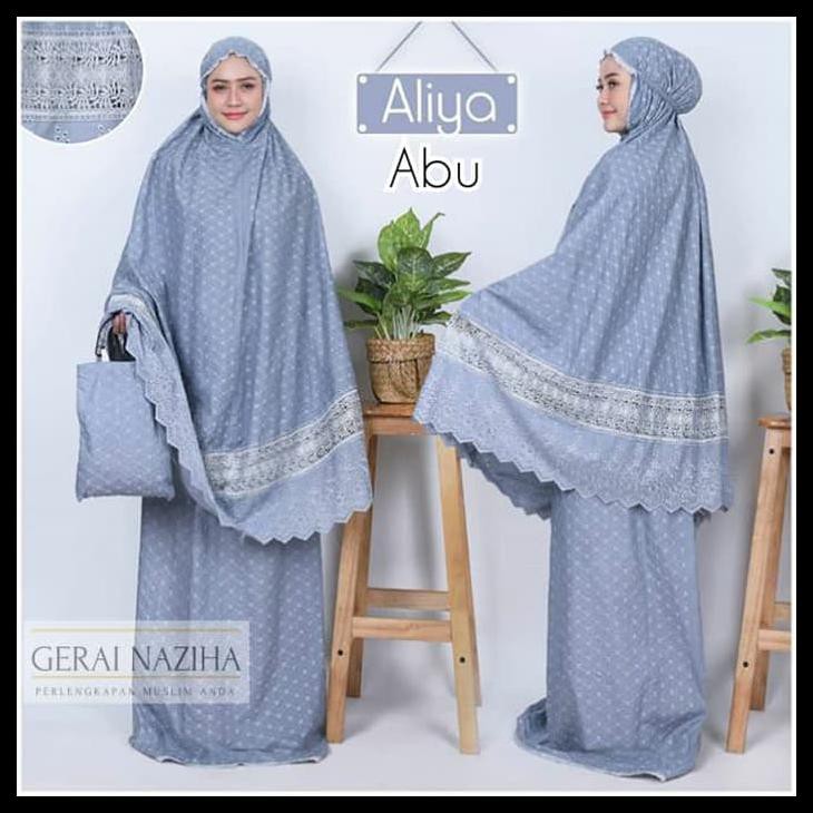 MUKENA DEWASA KATUN PARIS BINTIK BORDIR TIMBUL BULAT RENDA KERANCANG