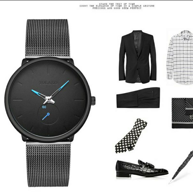 (BISA COD) Jam Tangan Pria Rantai Pasir Besi Quartz Fashion Stainless Steel Analog Model Simpel Premium Untuk Cowok Import Jam Kuarsa Tahan Air JT21C