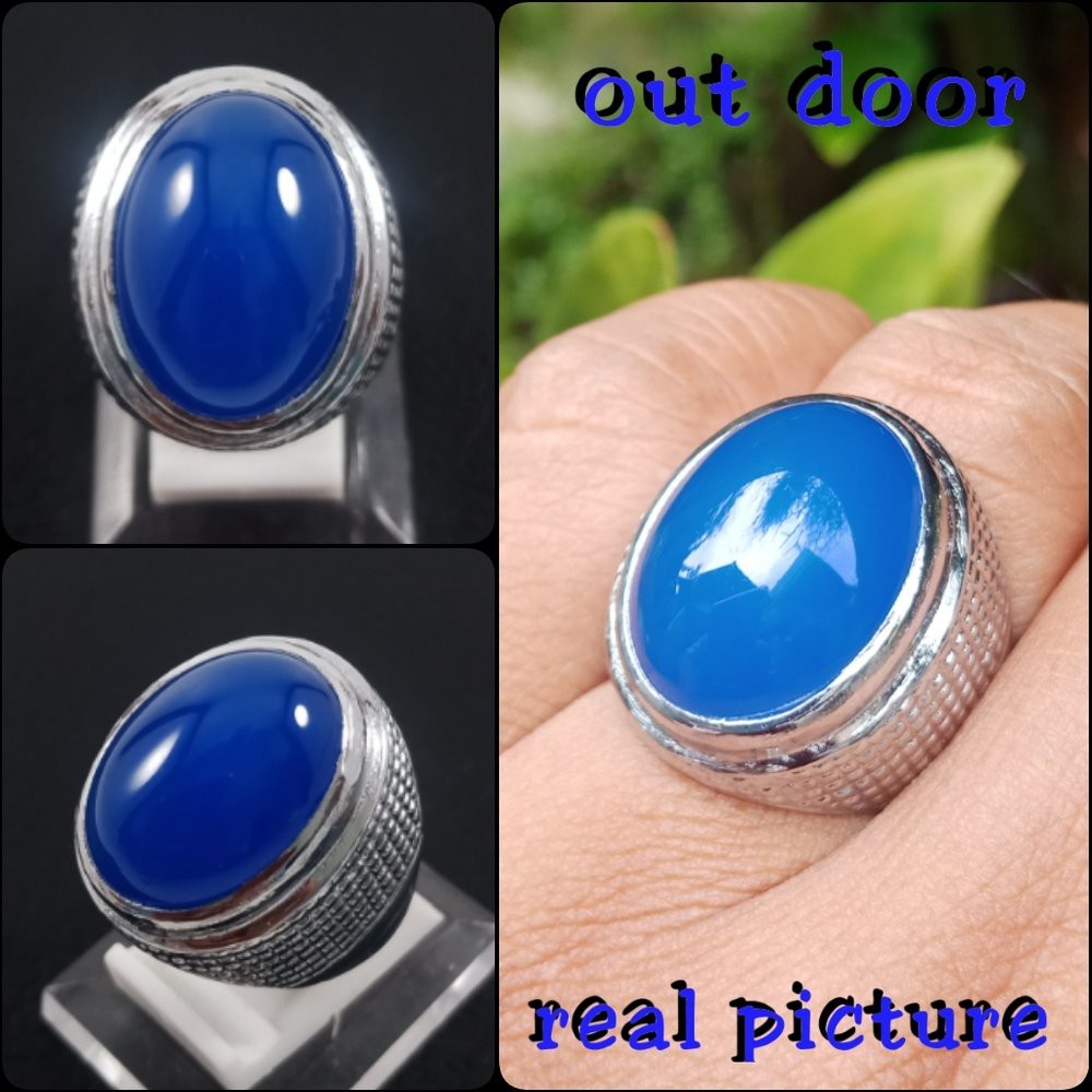 CINCIN BATU BLUE MIZONE CHALCEDONY RING TANAM