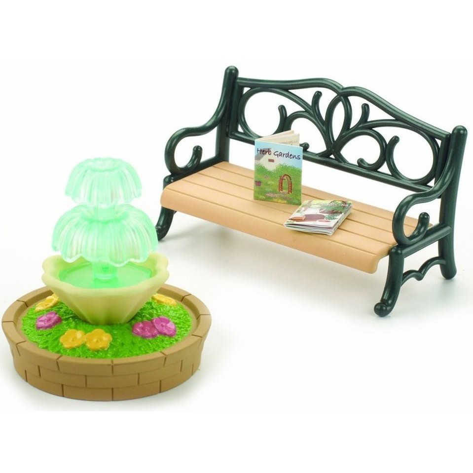 SYLVANIAN FAMILIES ORIGINAL 2243 / 4535 - BENCH & FOUNTAIN