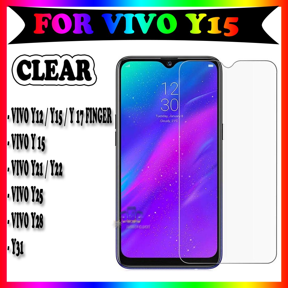 TEMPERED GLASS VIVO Y12 VIVO Y15 VIVO Y17 FINGER VIVO Y21 VIVO Y22 VIVO Y25 VIVO  Y28 VIVO Y31 ANTI GORES KACA TEMPER GLASS