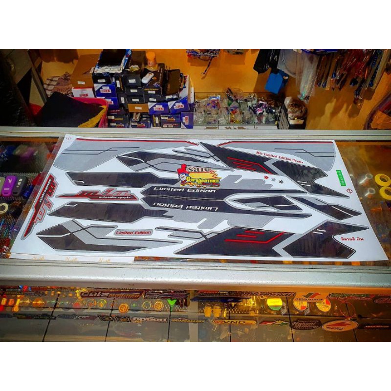 Striping Yamaha Mio Sporty Smile 2004 Limited Edition Silver Hitam Bahan Kodak Papper Thailand.