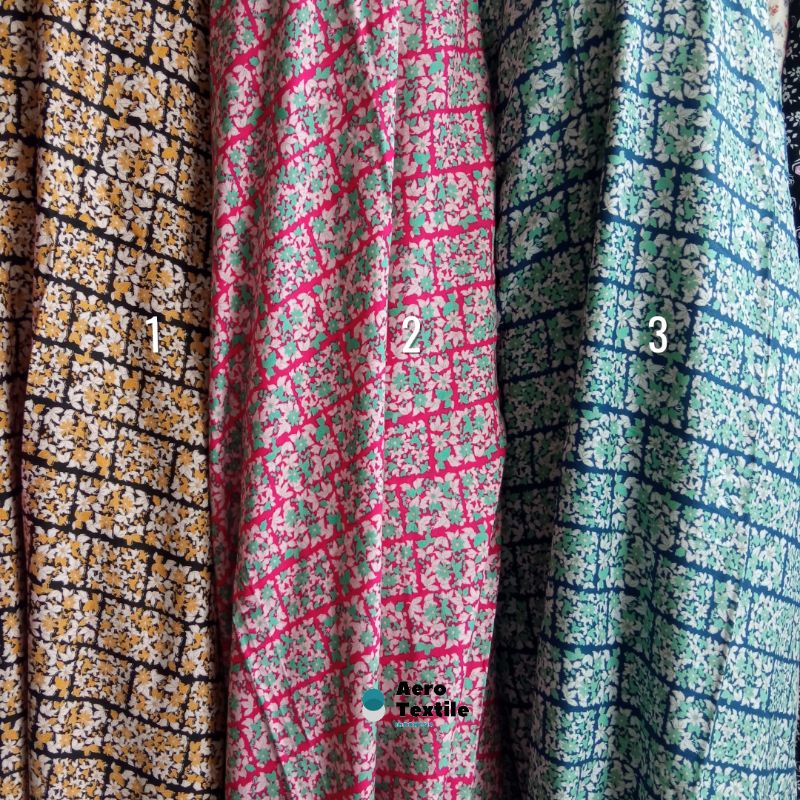 Kain Rayon Twill Motif Flower / Rayon Twill Motif / Kain Rayon / Kain Motif /  Kain Flower / Kain Tw