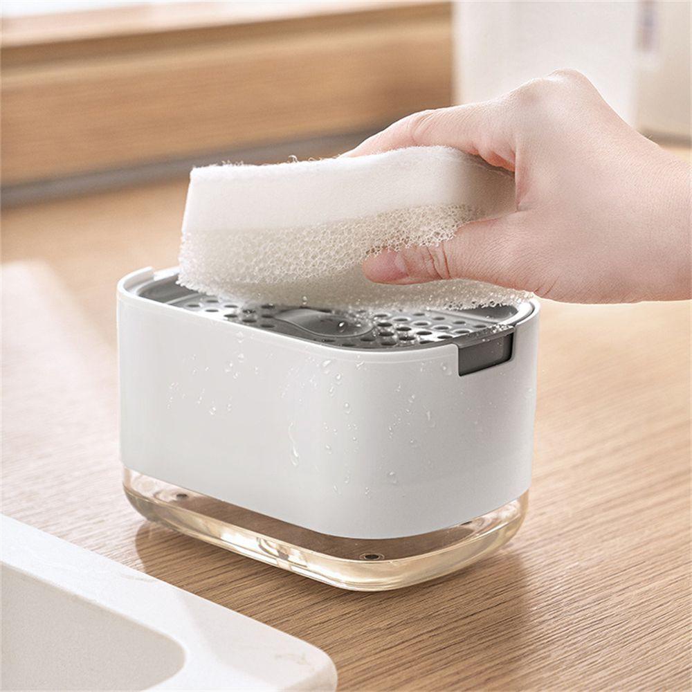 Populer Soap Pump Dispenser Wadah Cuci Piring Portable Double Layer Manual Tekan Cairan Pembersih Kotak