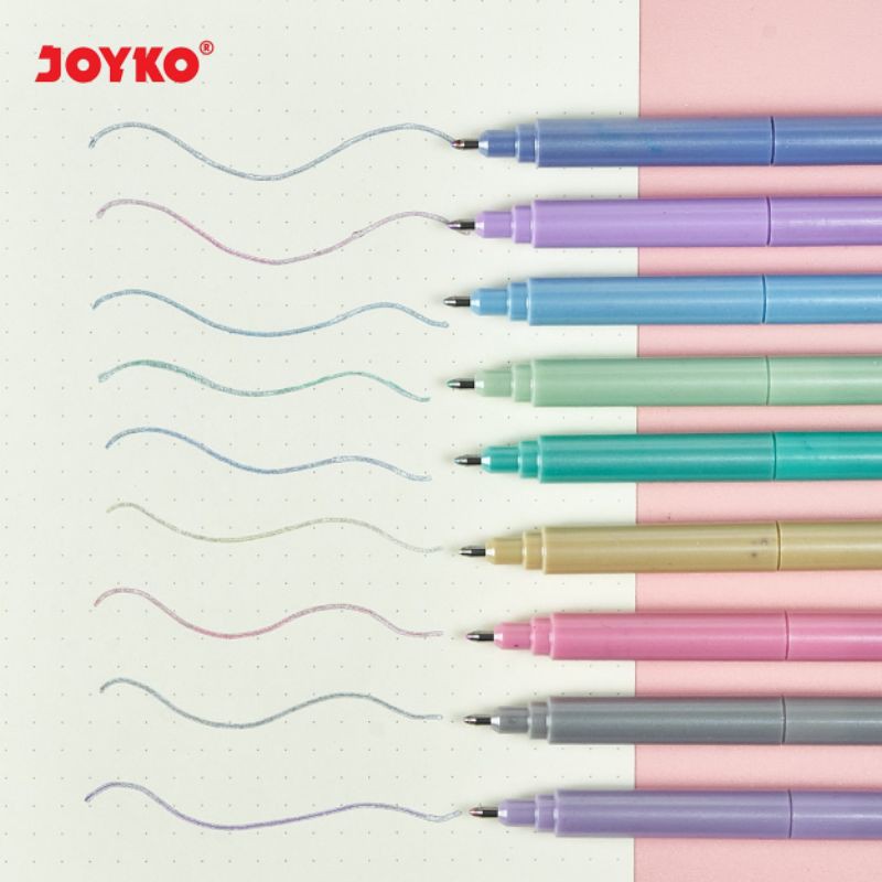 Pulpen Jel Warna Outline Gel Pen Color Joyko CLP-58 9 Warna 1.0 mm-1