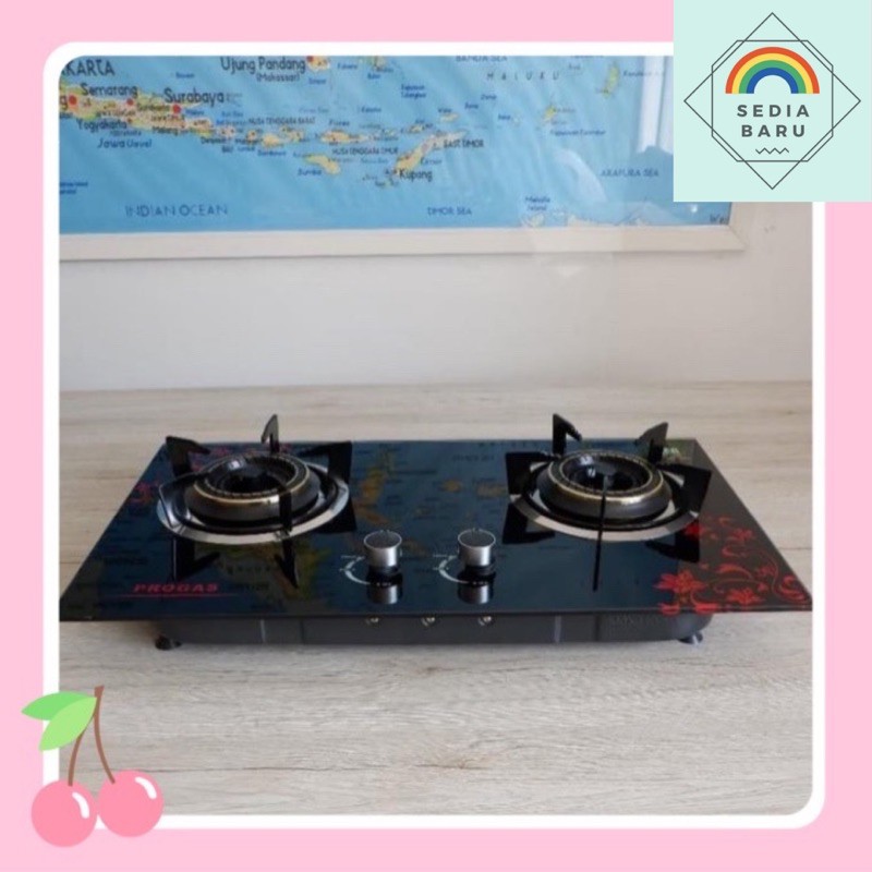 Kompor Tanam 2 tungku Progas Gas + Gas