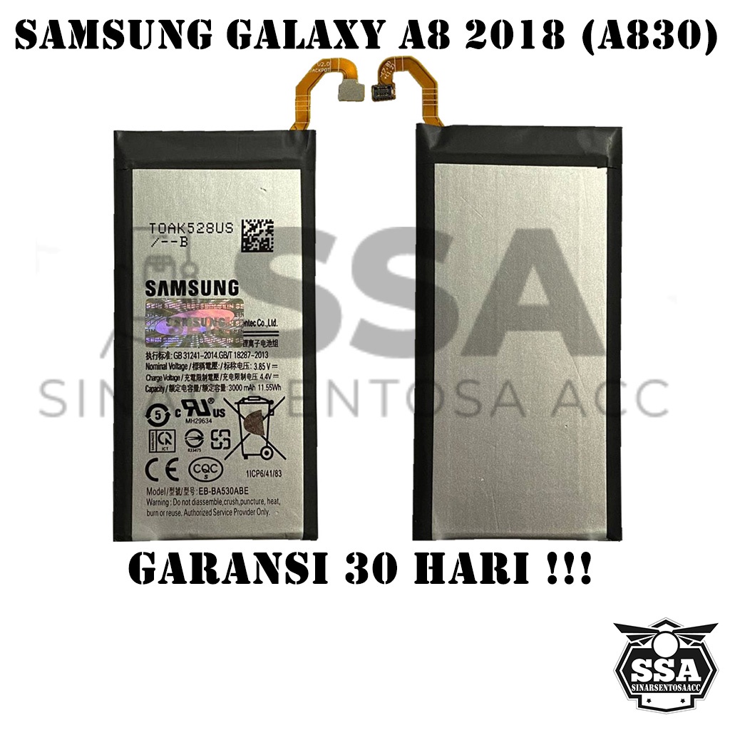 Baterai Original 100% Samsung Galaxy A8 2018 A830 EB-BA530ABE Batre Batrai Battery Batrei Batere Batu HP ORI GARANSI Awet