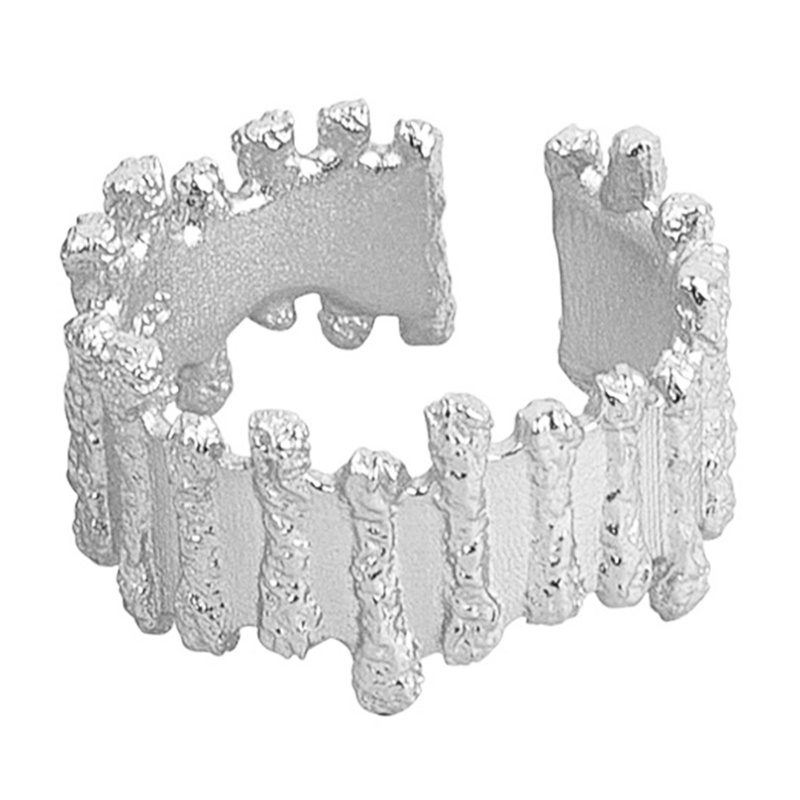 Cincin Model Gelombang Asimetris Bahan Lace Gaya Retro Untuk Wanita