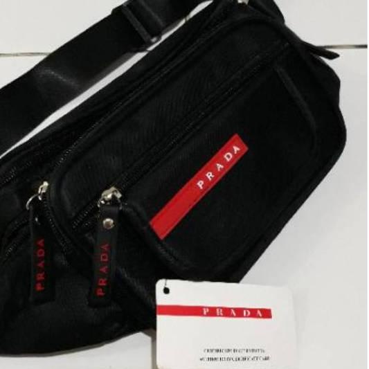 ❃ Tas pinggang prada K waistbag pria wanita nylon polyster parasut ➮