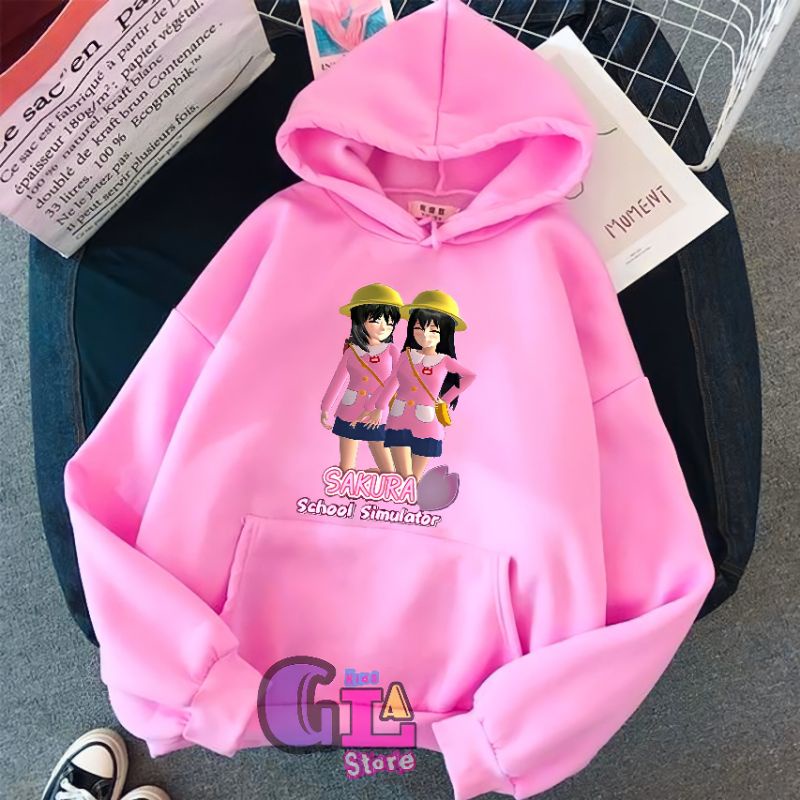 jaket hoodie anak perempuan sakura school simulator | hoodie sakura school simulator | bahan katun f