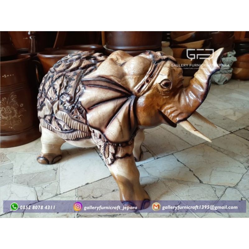 Patung Gajah Thailand Solid 50cm