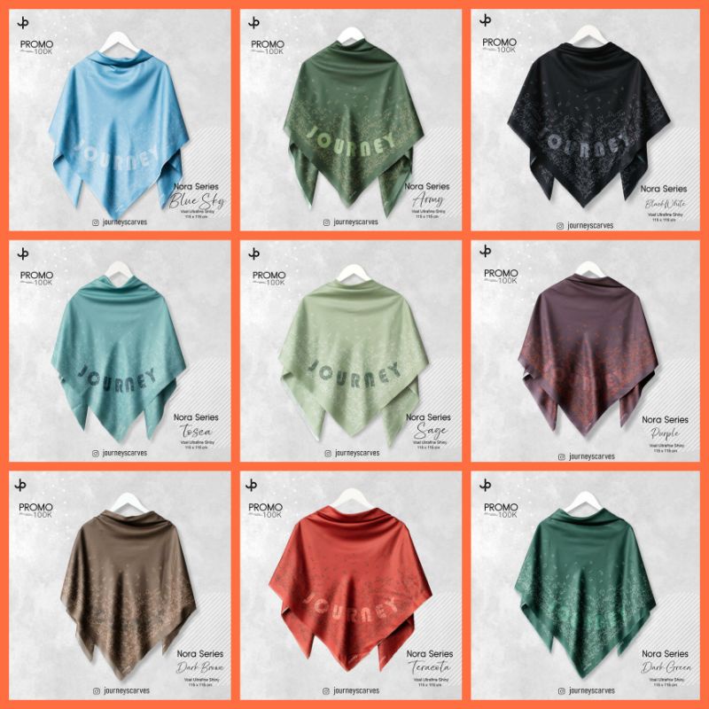 Hijab segiempat journey terbaru/Hijab segiempat NORA Journey terbaru