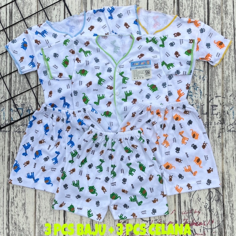 3 Pcs Baju Bayi + Celana Baju Setelan Baju Bayi Baju Bayi Baru lahir Setelan Baju Bayi Newborn