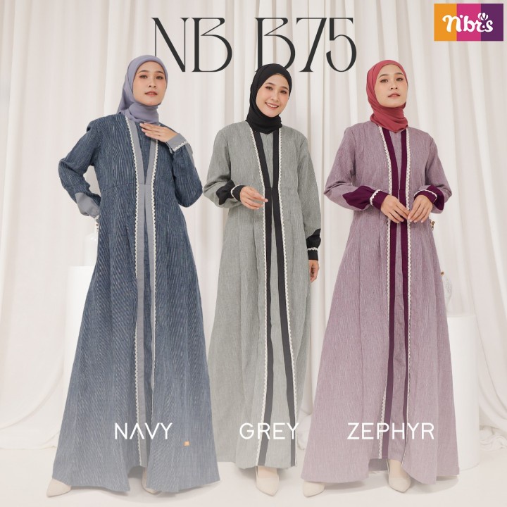 Gamis Nibras NB B75 / Fashion Muslim Terbaru 2022 / Dress