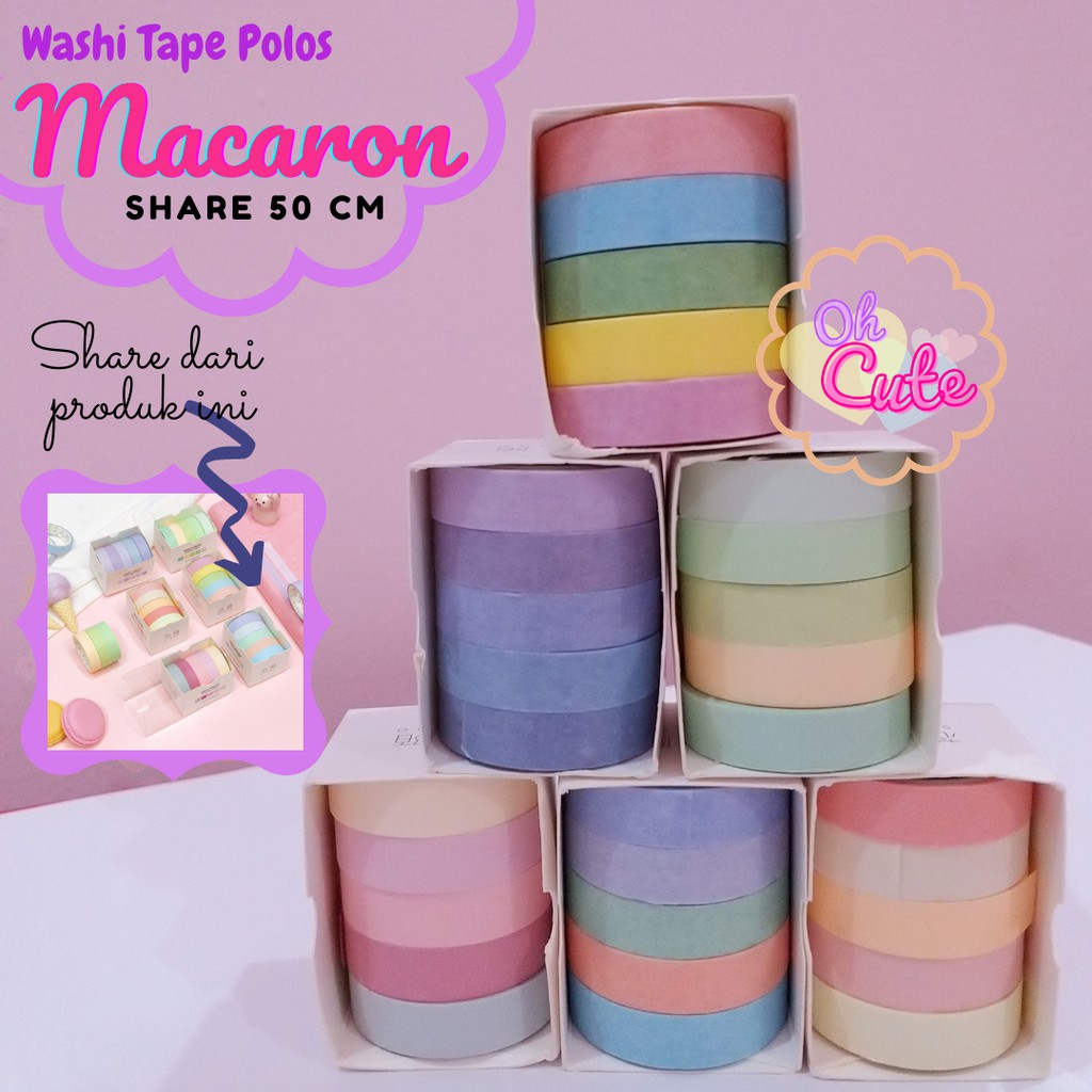 

SHARE 50 CM Washi Tape Polos Macaron