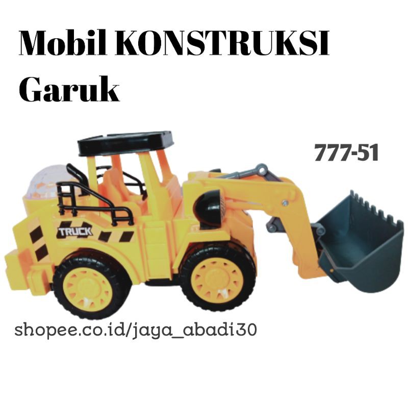 MAINAN ANAK MOBIL KONSTRUKSI EXCAVATOR GARUK DOZER JALAN NYALA LAMPU 777-51