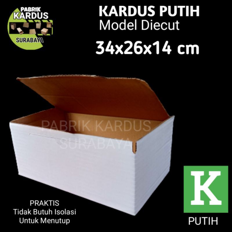 

KARDUS K PUTIH 34x26x14cm BOX DUS DOS KARTON BOX KOTAK SEPATU PACKING