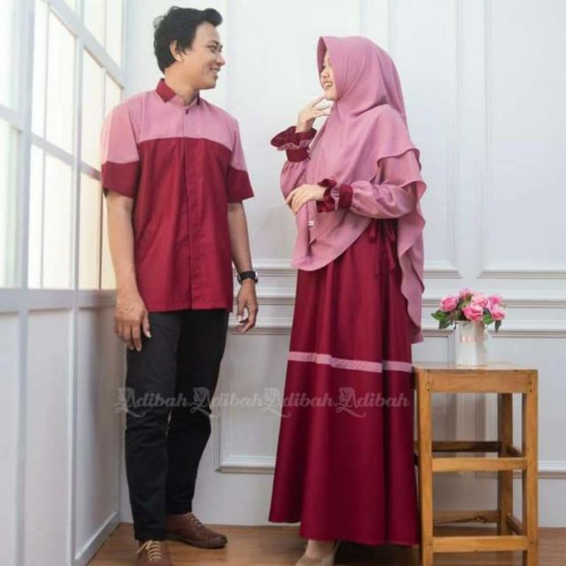 Gamis Syari Koko Couple Husna Hanan By Adibah