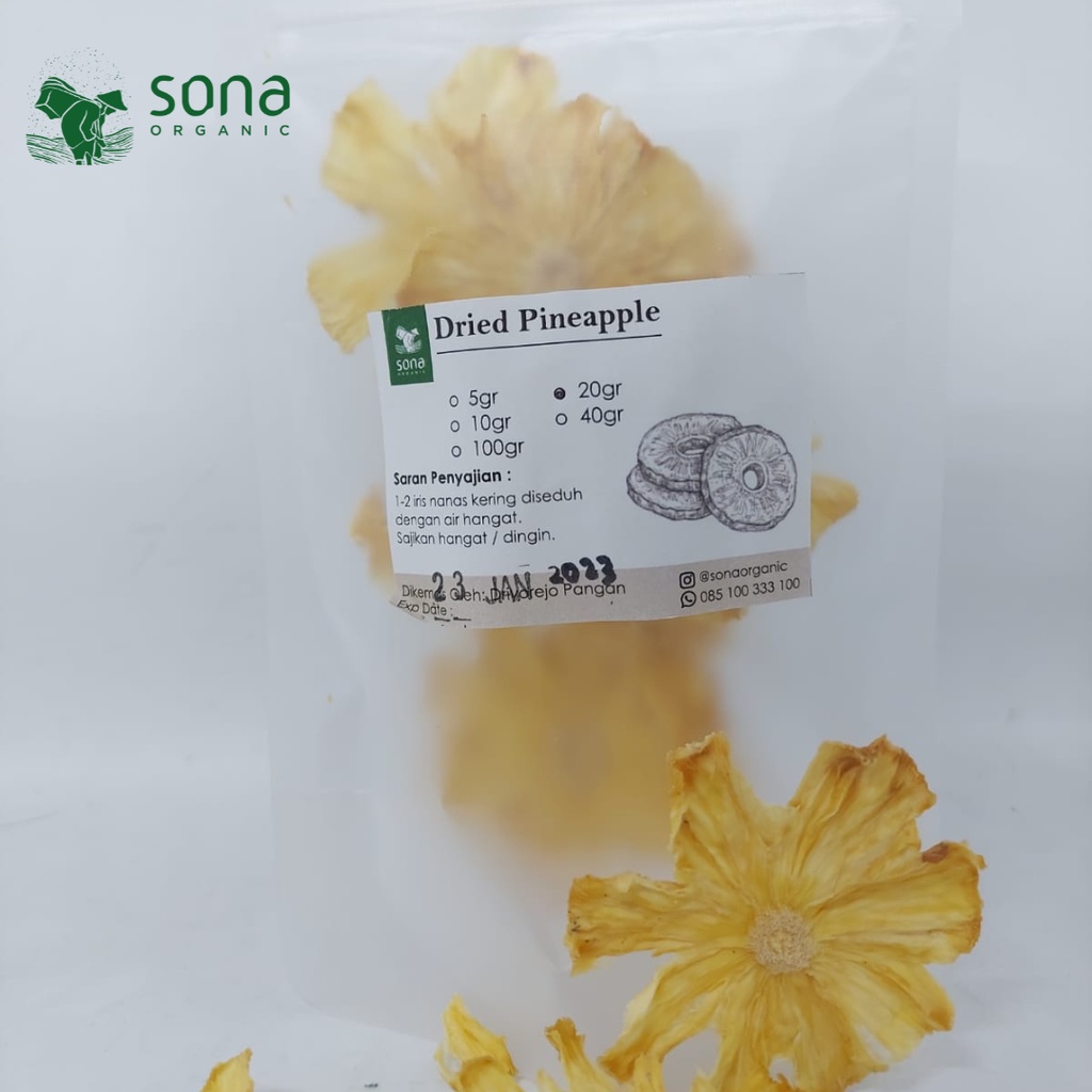 

Dried Pineapple 20 gr - Nanas Kering - Nanas Kering Iris - Sona