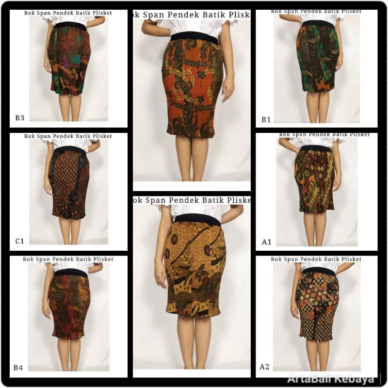 Rok span pendek Batik Plisket.