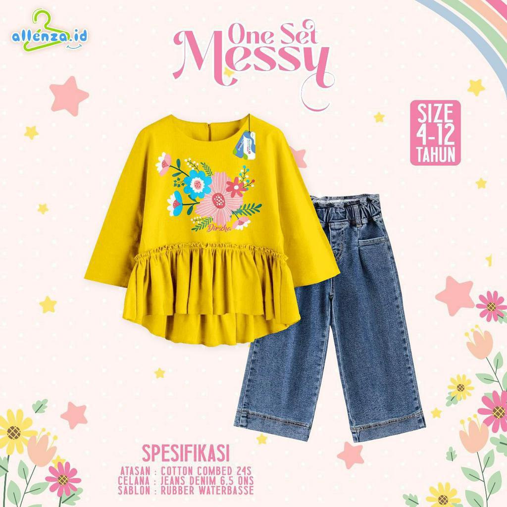 AfsheenaStore One Set Messy By Allenza/ Setelan anak Perempuan