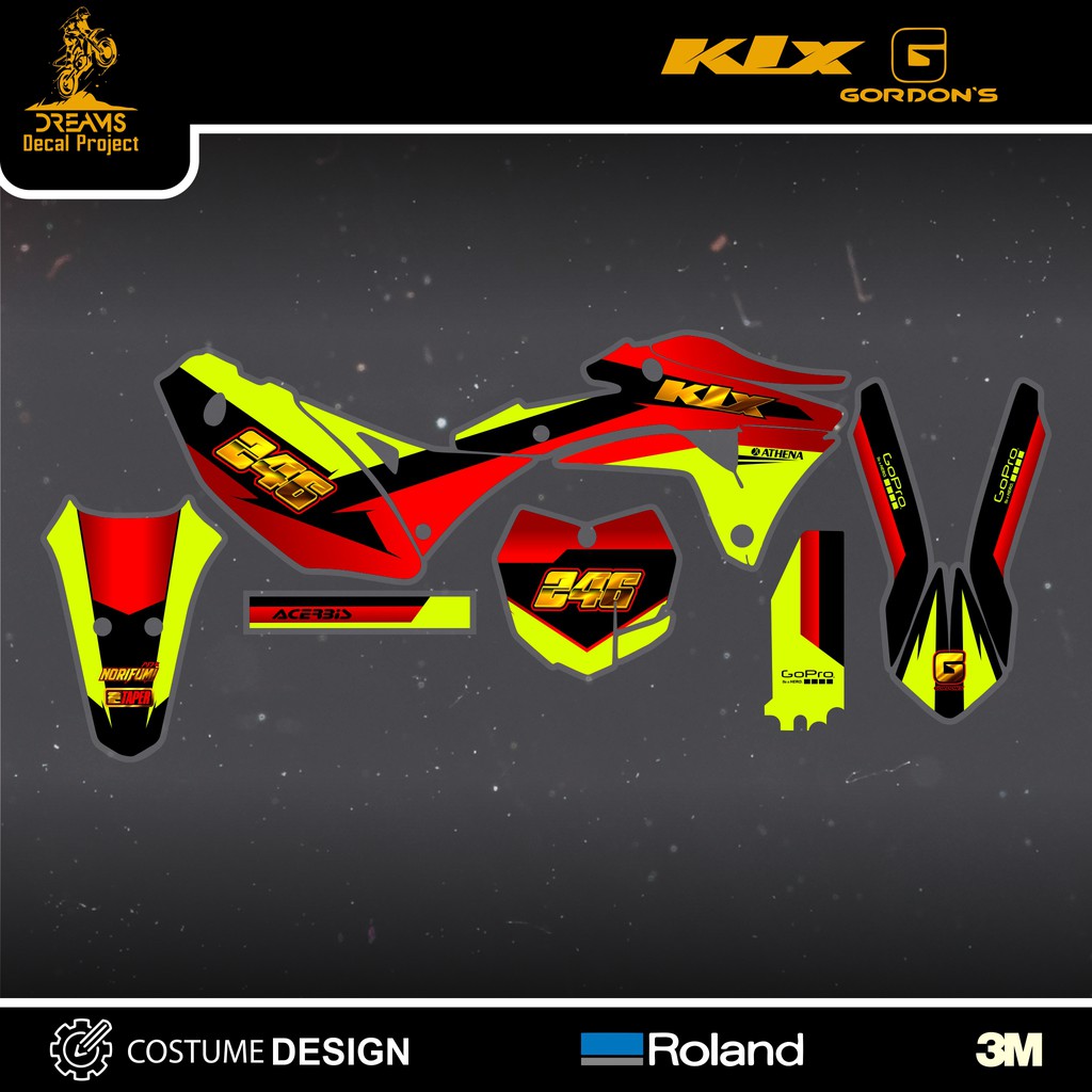 Decal KLX GORDON Red Gold