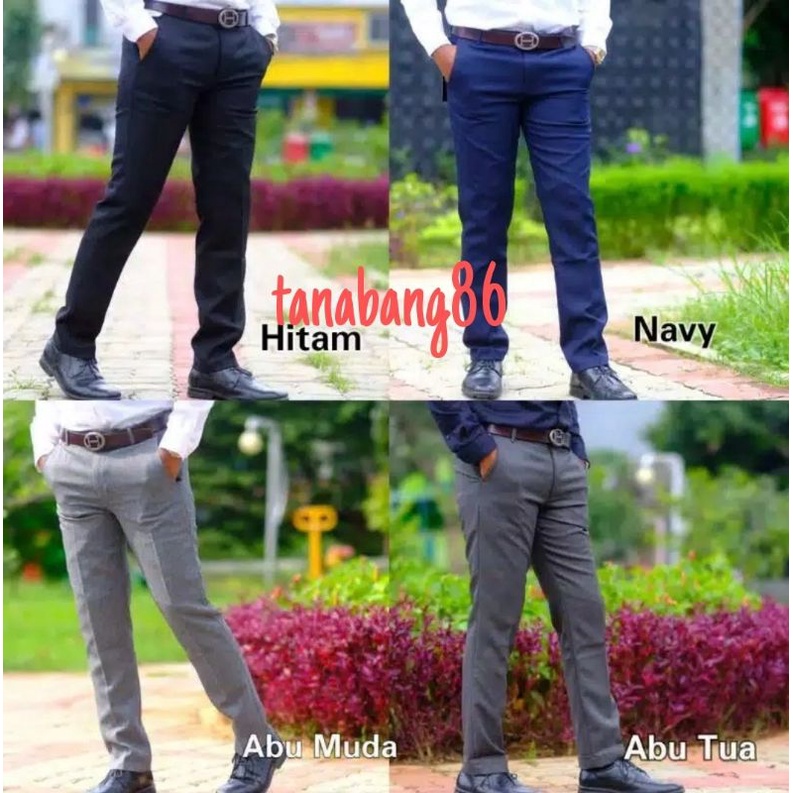 CELANA KANTOR FORMAL PRIA SLIMFIT BAHAN DASAR KAIN WOLL