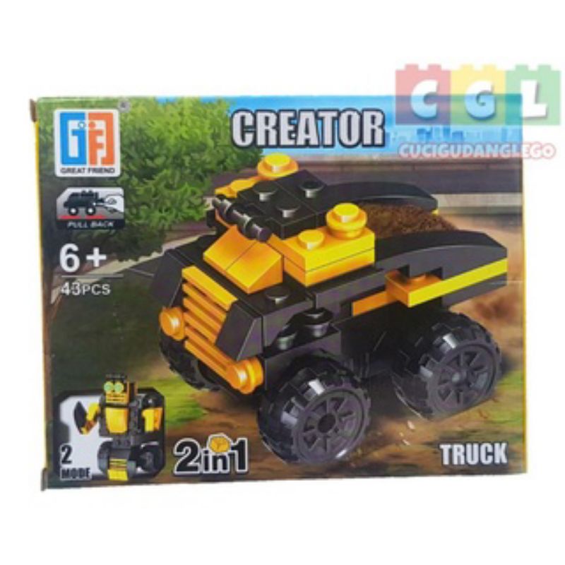 Lego City Creator Mobil Konstruksi Bulldozer Truk Forklift Excavator