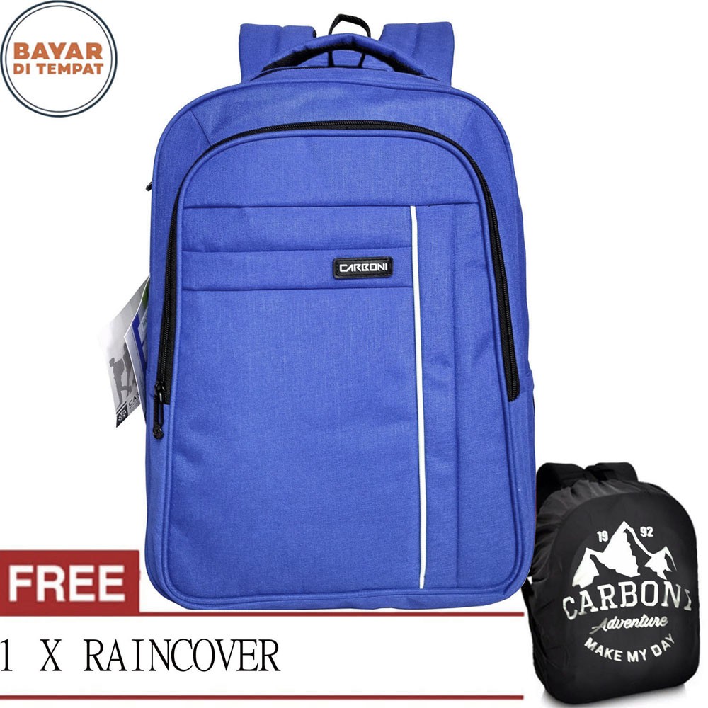 Carboni Tas Ransel Laptop 15 Inchi MA OO38 Polyester Serat Nilon Original - Blue+ Raincover