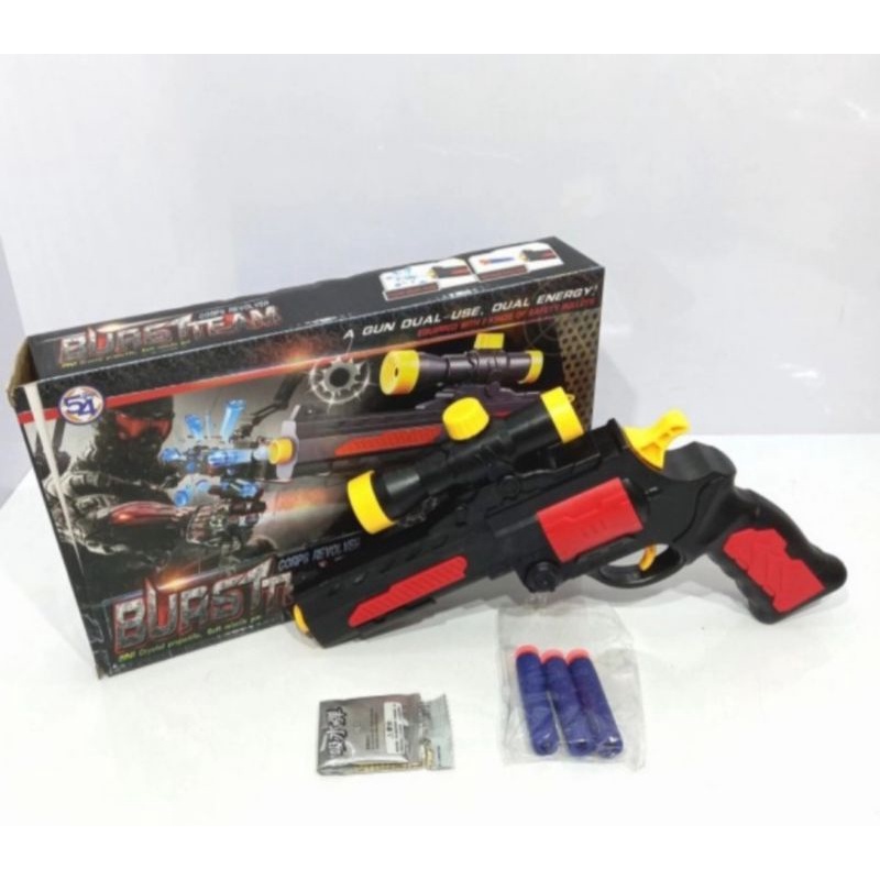 Mainan Pistol Peluru Nerf Gun+Peluru Air Cristal