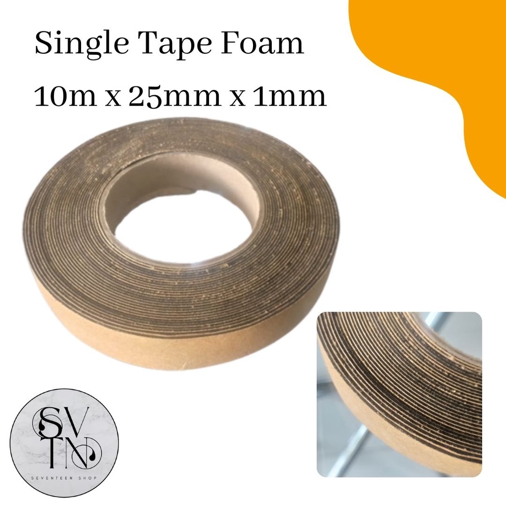 Single Tape Foam 10m x 25mm x 1mm