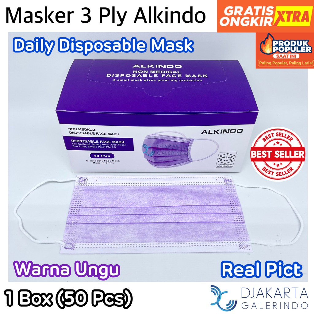 Masker Earloop 3Ply isi 50 pcs Earloop &amp; Headloop Premium isi 50Pcs