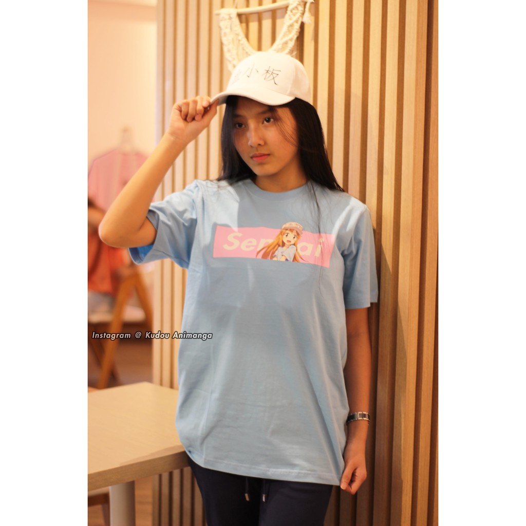 Kaos Senpai Platelet Anone Baby blue