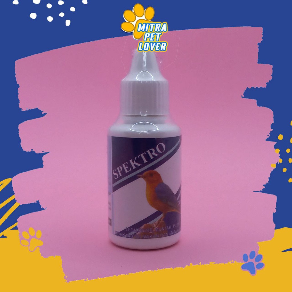 OBAT LESU &amp; DIARE BURUNG - SPEKTRO 30 ML ORIGINIAL - FORMULA CAIR UNTUK MENGOBATI SAKIT PILEK DIARE MUNTAH , MATA BERAIR, BENGKAK ,  PENCERNAAN , AMAN AMPUH - MURAH ASLI GARANSI - PET ANIMAL TAMASINDO OBAT &amp; VITAMIN HEWAN BINATANG PELIHARAAN MITRAPETLOVER