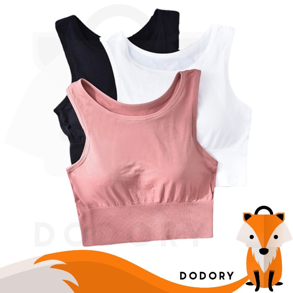 DODORY BRA517 Bra Tanpa Kawat Tanktop Crop Push Up Bra Olahraga Yoga Sportbra Gym