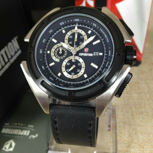 ORIGINAL JAM TANGAN JAM TANGAN EXPEDITION 6712 PRIA SPORTY SILVER BLACK ORIGINAL